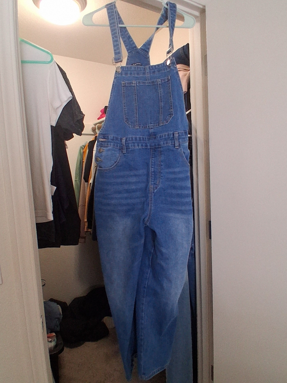 Classic Women's Denim Overalls in Blue - Relaxed Fit Bib Jeans